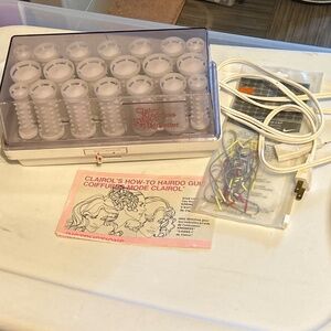 Vintage Clairol Kindness 3 Way Hairsetter 20 Hot Rollers Curlers Set With Pins